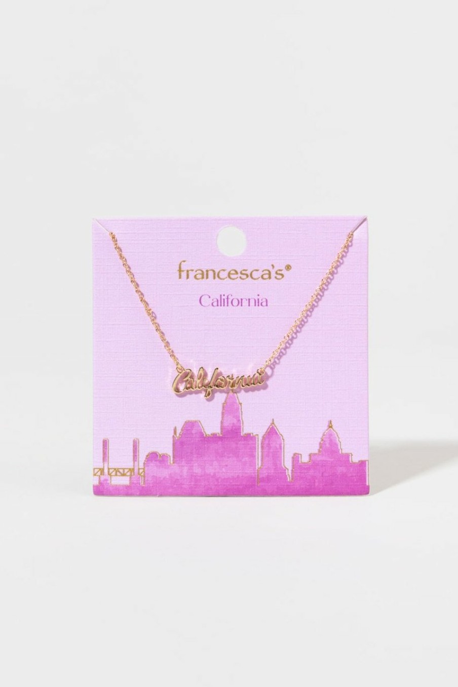 Francesca's California Pendant Carded Necklace Gold Necklaces