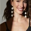 Francesca's Luxe 14K Gold Plated Drop Earrings Pearl Earrings