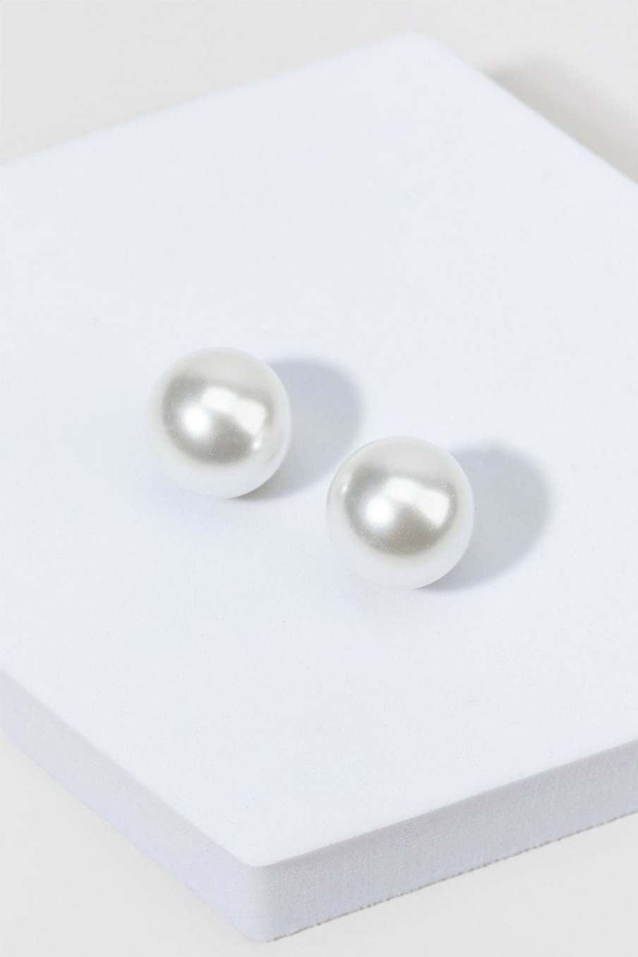 Francesca's Jean Large Studs Pearl Earrings