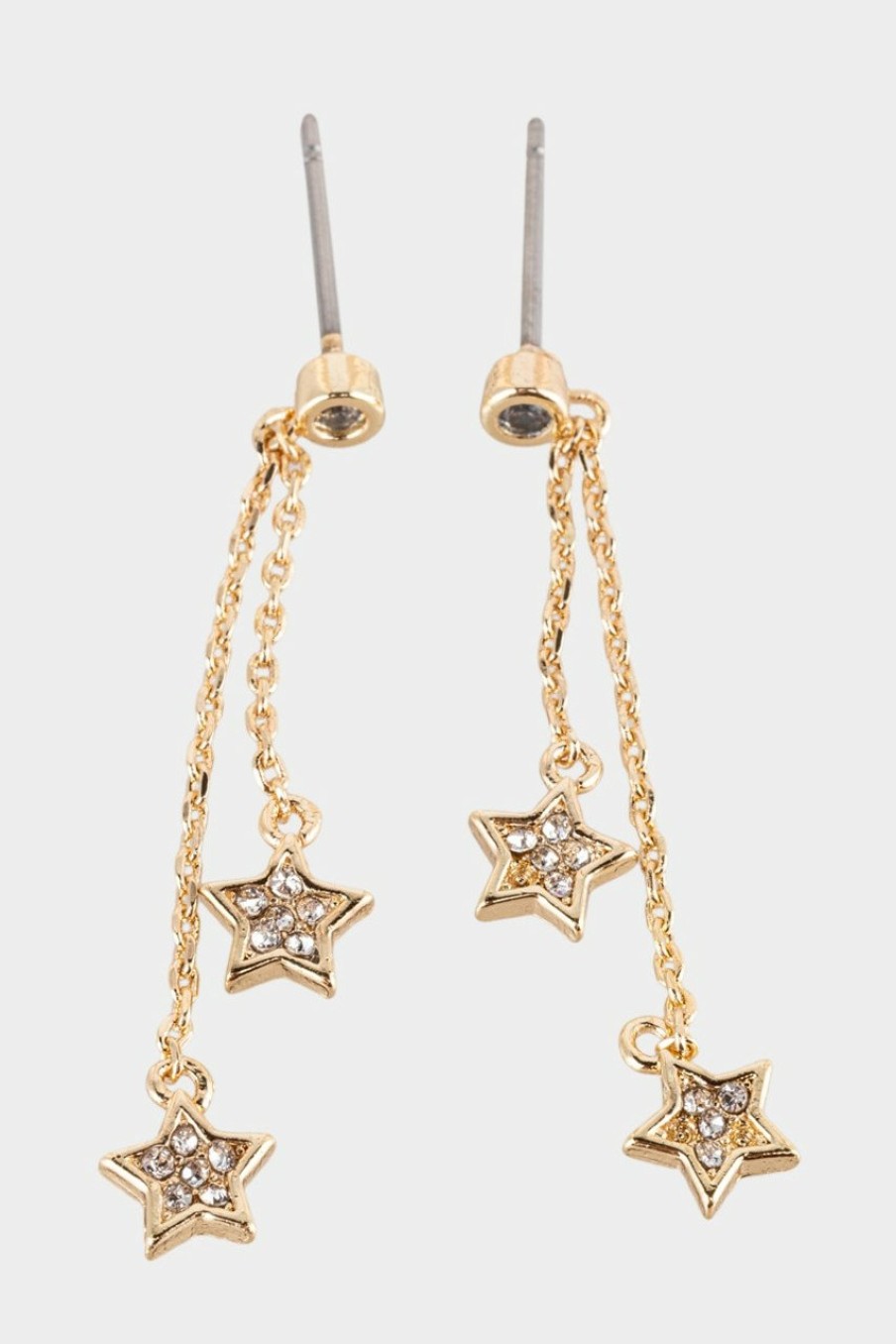 Francesca's Bridget Pave Star Linear Earrings Gold Earrings