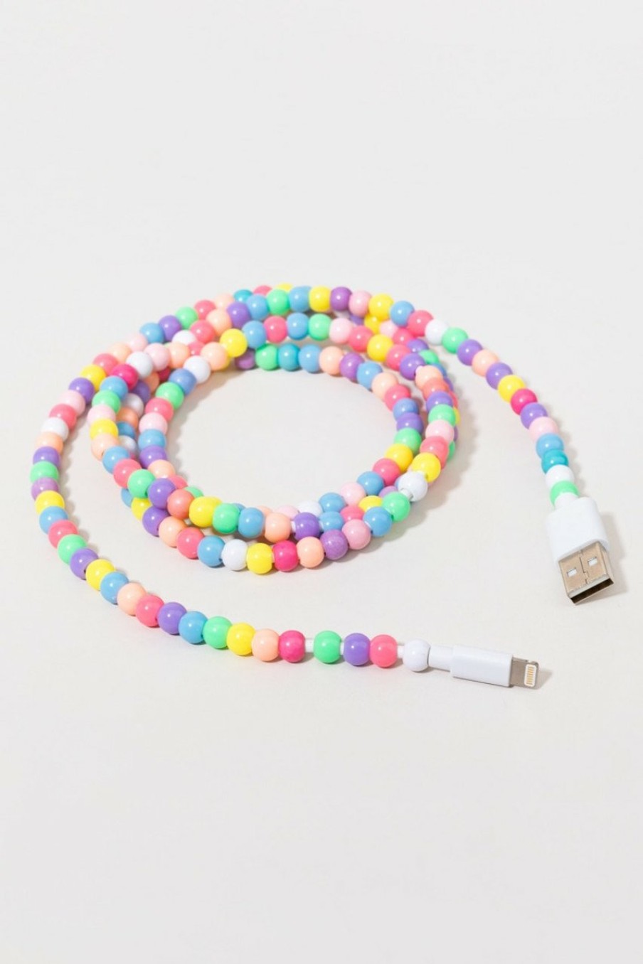 Francesca's Meagan Color Pastel Beaded 4Ft Charger Cable Multi Tech