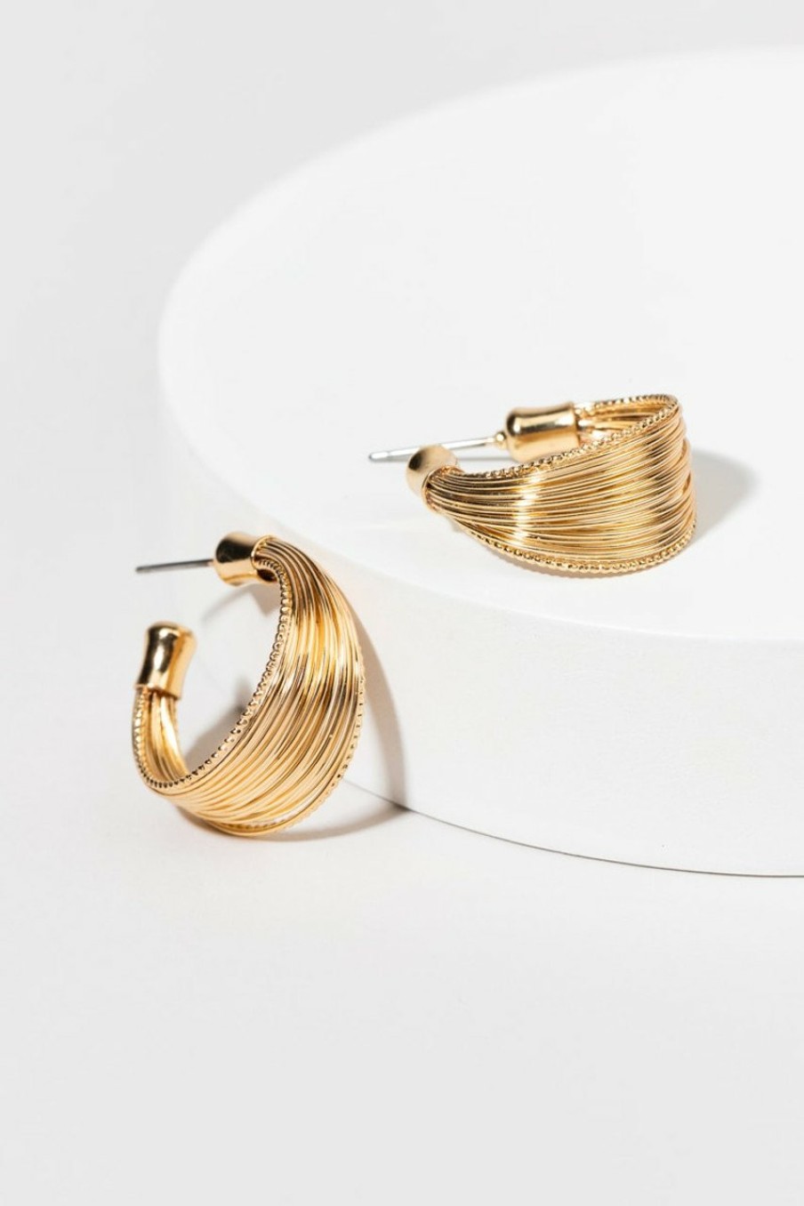 Francesca's Brianna Multi Wires Hoops Gold Earrings