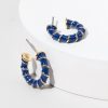 Francesca's Pamela Enamel Twist Hoop Navy Earrings