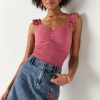 Francesca's Hailie Embroidered Mini Skirt Chambray Skirts