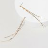 Francesca's Martha Crystal Station Metal Thread Drop Earrings Gold Earrings