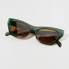 Francesca's Philomena Cat Eye Sunglasses Green Sunglasses