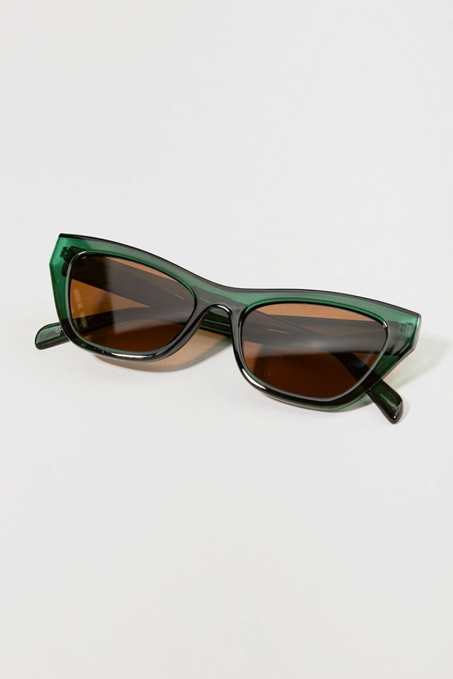 Francesca's Philomena Cat Eye Sunglasses Green Sunglasses