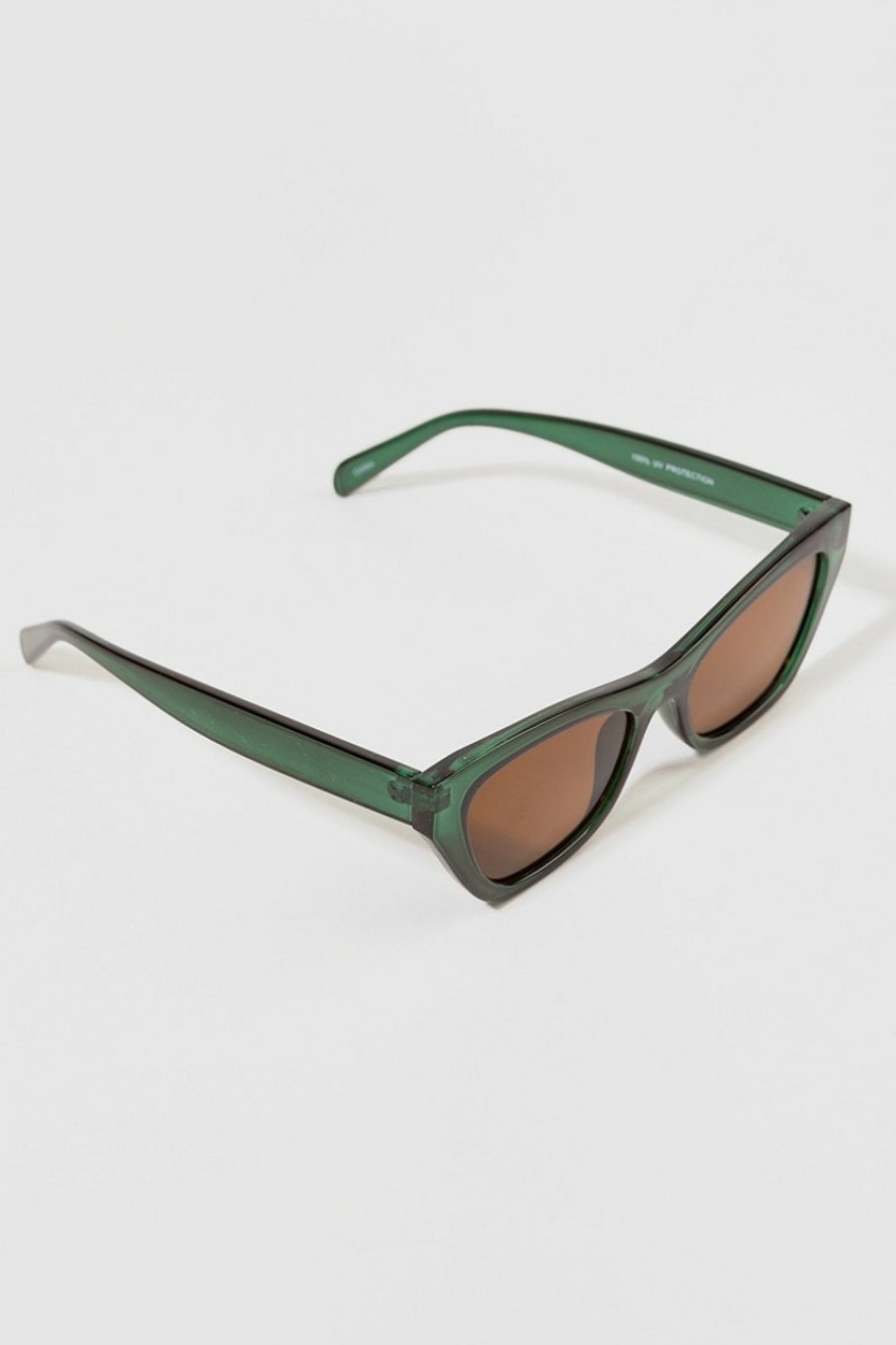 Francesca's Philomena Cat Eye Sunglasses Green Sunglasses