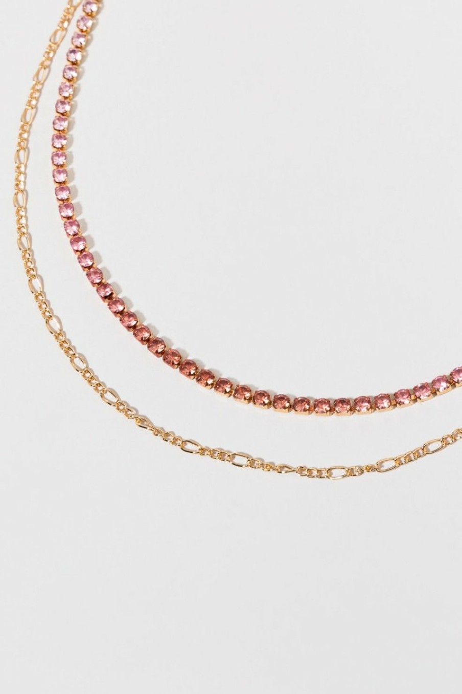 Francesca's Gwen Ombre Bright Multi Layer Necklace Pink Necklaces