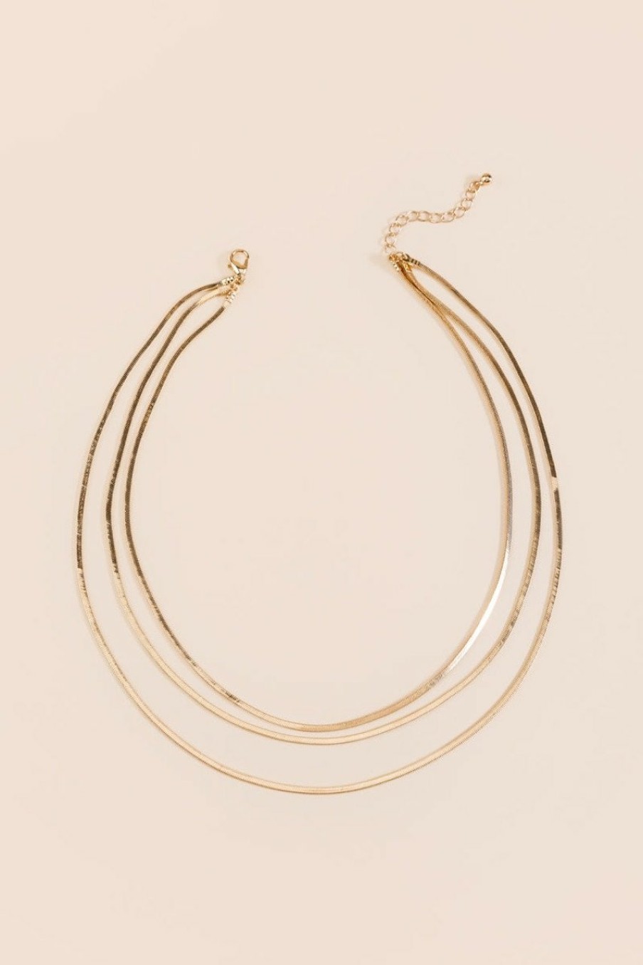 Francesca's Ayu Snake Chain Layered Necklace Gold Necklaces