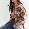 Francesca's Charlie Plaid Shacket Jackets