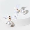 Francesca's Allison Encrusted Pearl Drop Earrings White Earrings