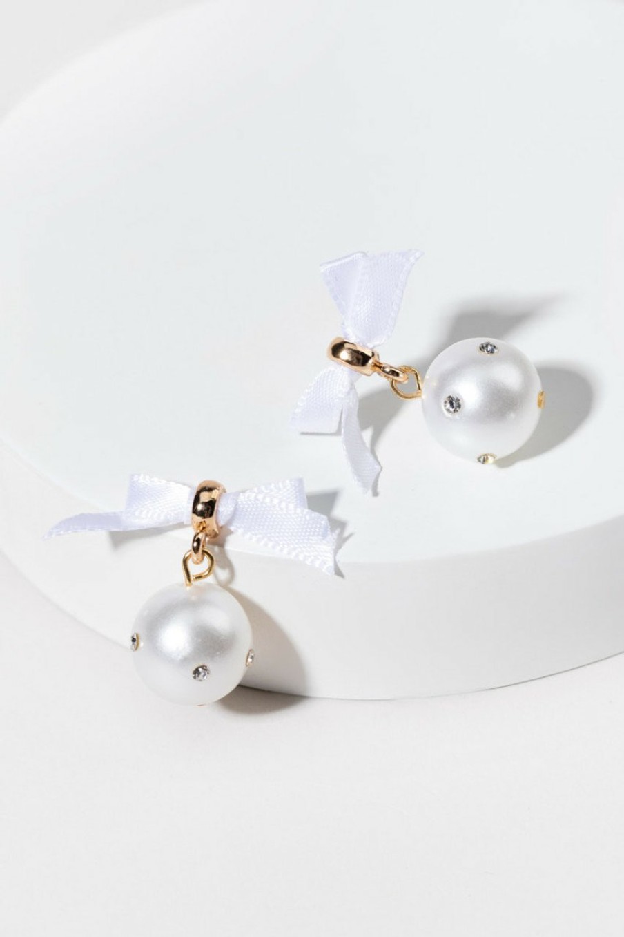 Francesca's Allison Encrusted Pearl Drop Earrings White Earrings