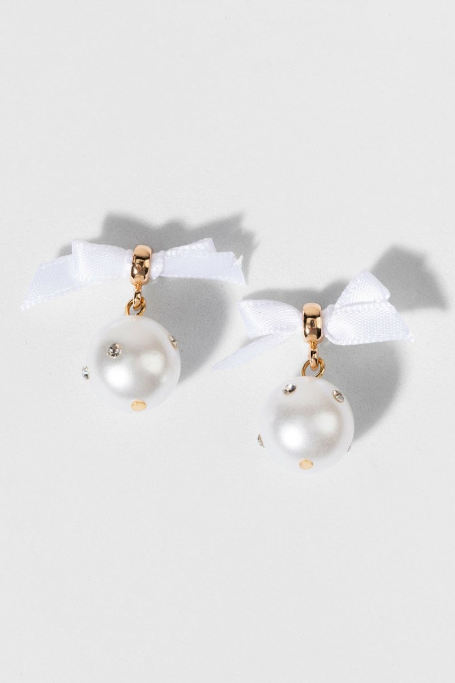 Francesca's Allison Encrusted Pearl Drop Earrings White Earrings