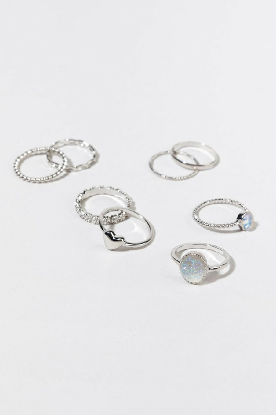 Francesca's Luvenia Multiple Rings Set Light Blue Rings