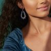 Francesca's Luxe 14K Gold Plated Statement Tear Drop Earrings Blue Earrings