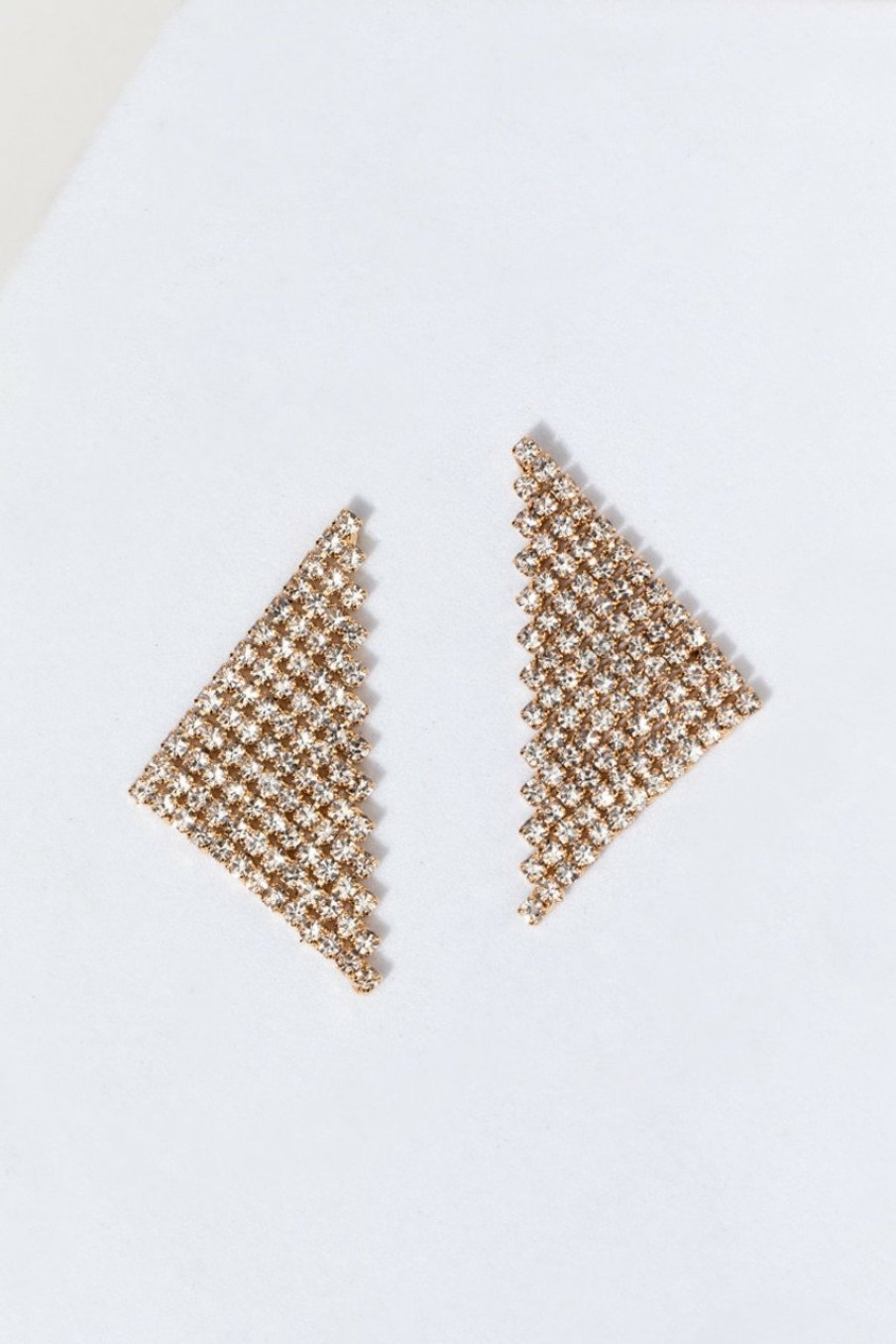 Francesca's Trina Diamond Mesh Triangle Earrings Crystal Earrings