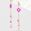 Francesca's Emma Delicate Flower Beaded Drop Earrings Pink Earrings