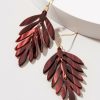 Francesca's Finley Resin Feather Chandelier Earrings Burgundy Earrings