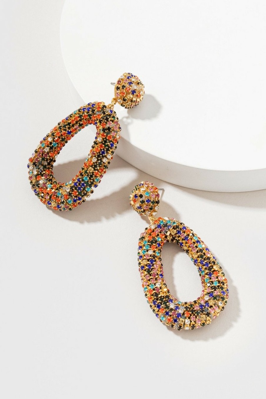 Francesca's Wendy Large Cupchain Oval Earrings Multi Earrings