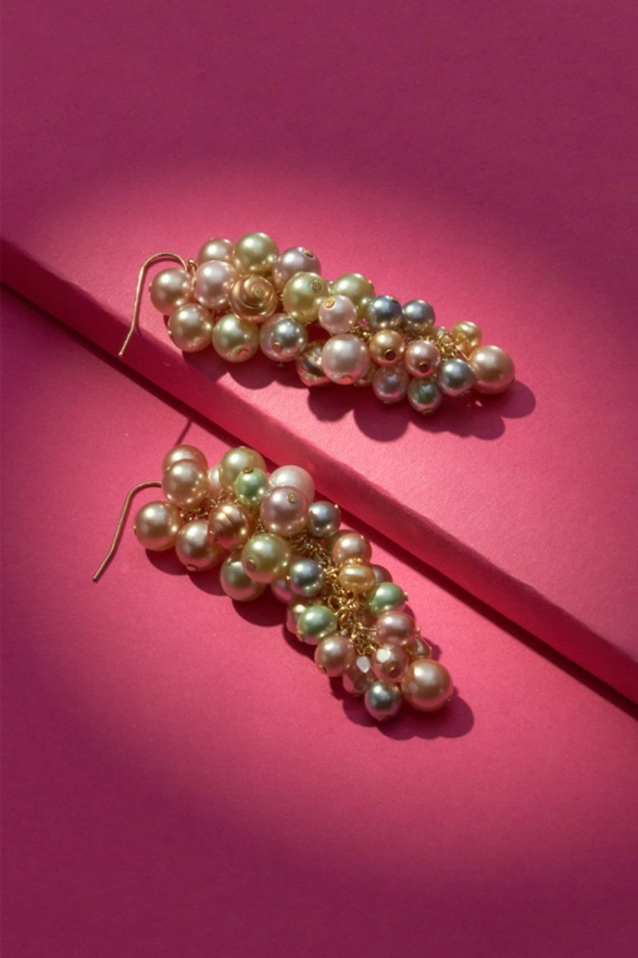 Francesca's Luxe Cluster Pearl Drop Earrings Multi Earrings