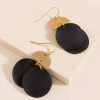 Francesca's Dianna Matte Painted Double Circle Drop Earrings Black Earrings