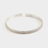 Francesca's Daphne Crystal Bangle Bracelet Silver Bracelets