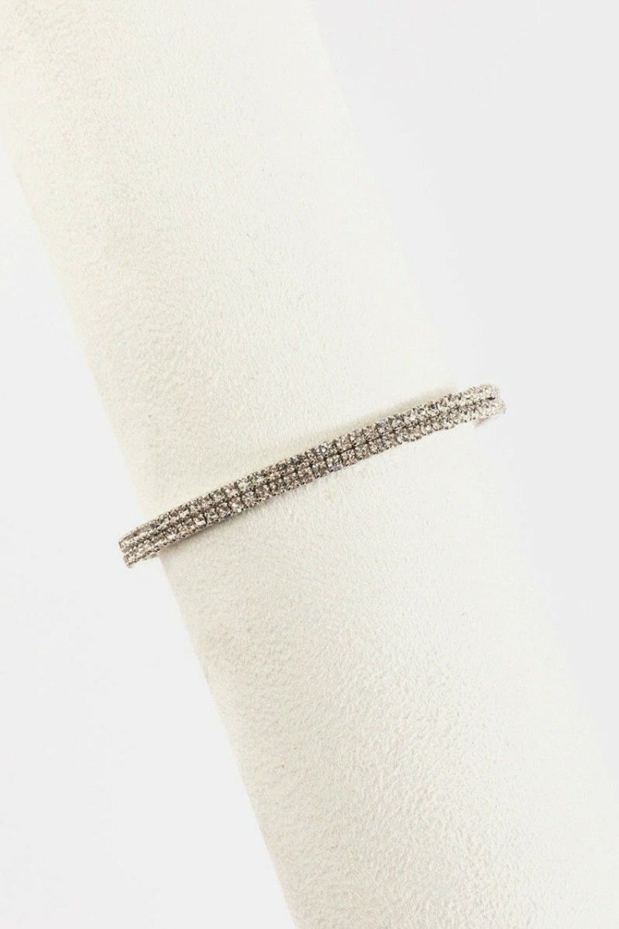 Francesca's Daphne Crystal Bangle Bracelet Silver Bracelets