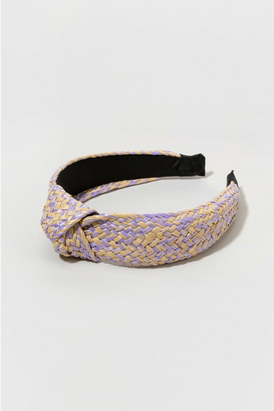 Francesca's Xyla Raffia Top Knot Headband Lavender Hair