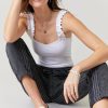 Francesca's Macie Ruffled Ribbed Bodysuit Tops