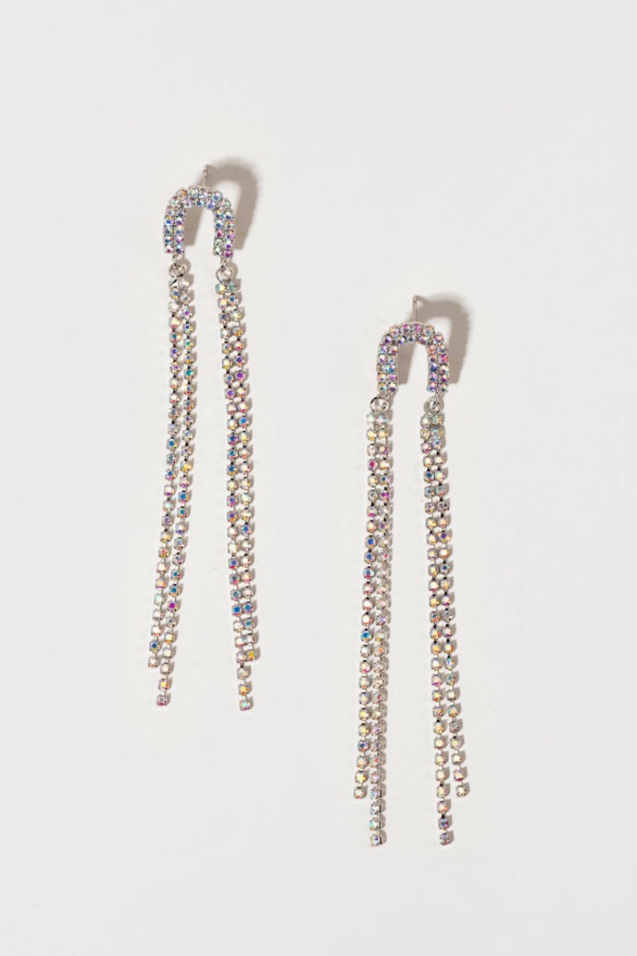 Francesca's Kai Arch Cup Chain Drop Earrings Iridescent Earrings