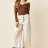 Francesca's Belinda Front Button Cullote Pants Beige Pants