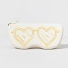 Francesca's Heart Shaped Sunglasses Pouch Ivory Bags & Wallets