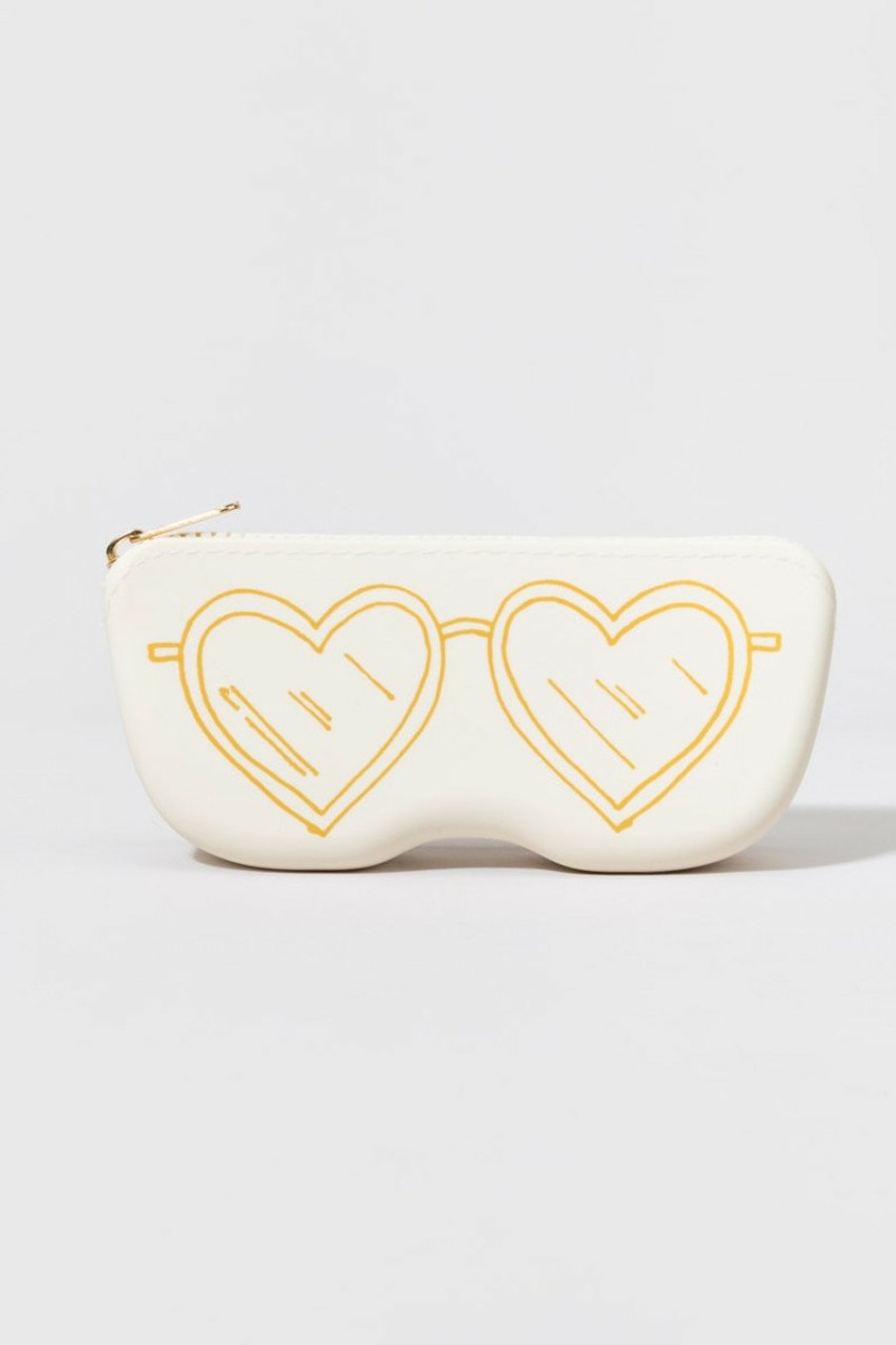 Francesca's Heart Shaped Sunglasses Pouch Ivory Bags & Wallets