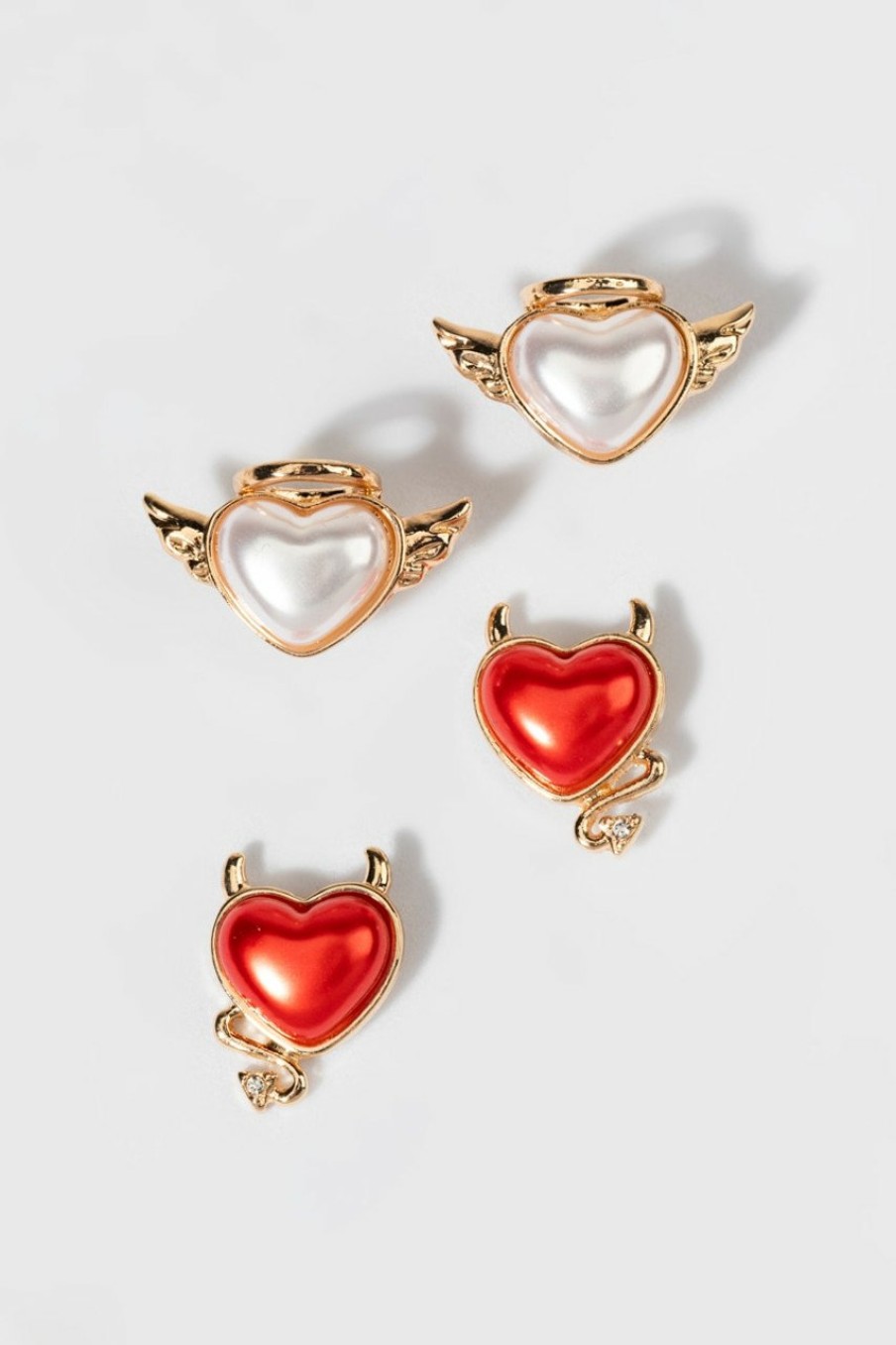 Francesca's Caitlin Angel And Devil Earrings Set Red Earrings