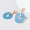 Francesca's Rosa Matte Painted Filigree Circle Earrings Blue Earrings