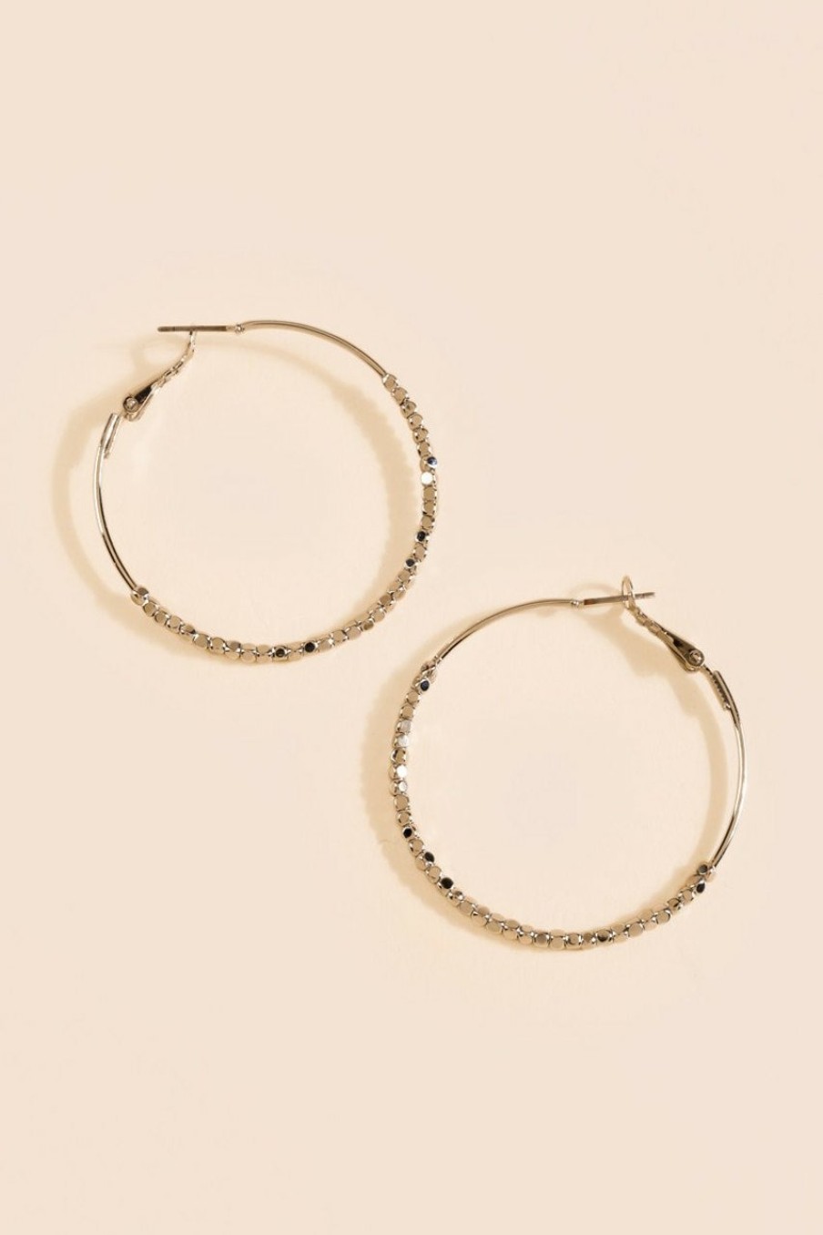 Francesca's Nia Large Beaded Hoops Earrings