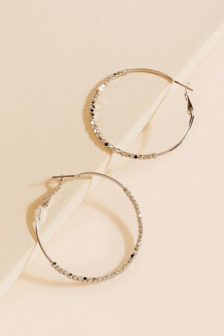 Francesca's Nia Large Beaded Hoops Earrings