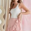 Francesca's Dee Side Tie Flippy Mini Skirt Pink Skirts