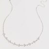 Francesca's Nessa Pave Clover Necklace Silver Necklaces