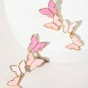 Francesca's Haylee Butterfly Drop Earrings Pink Earrings