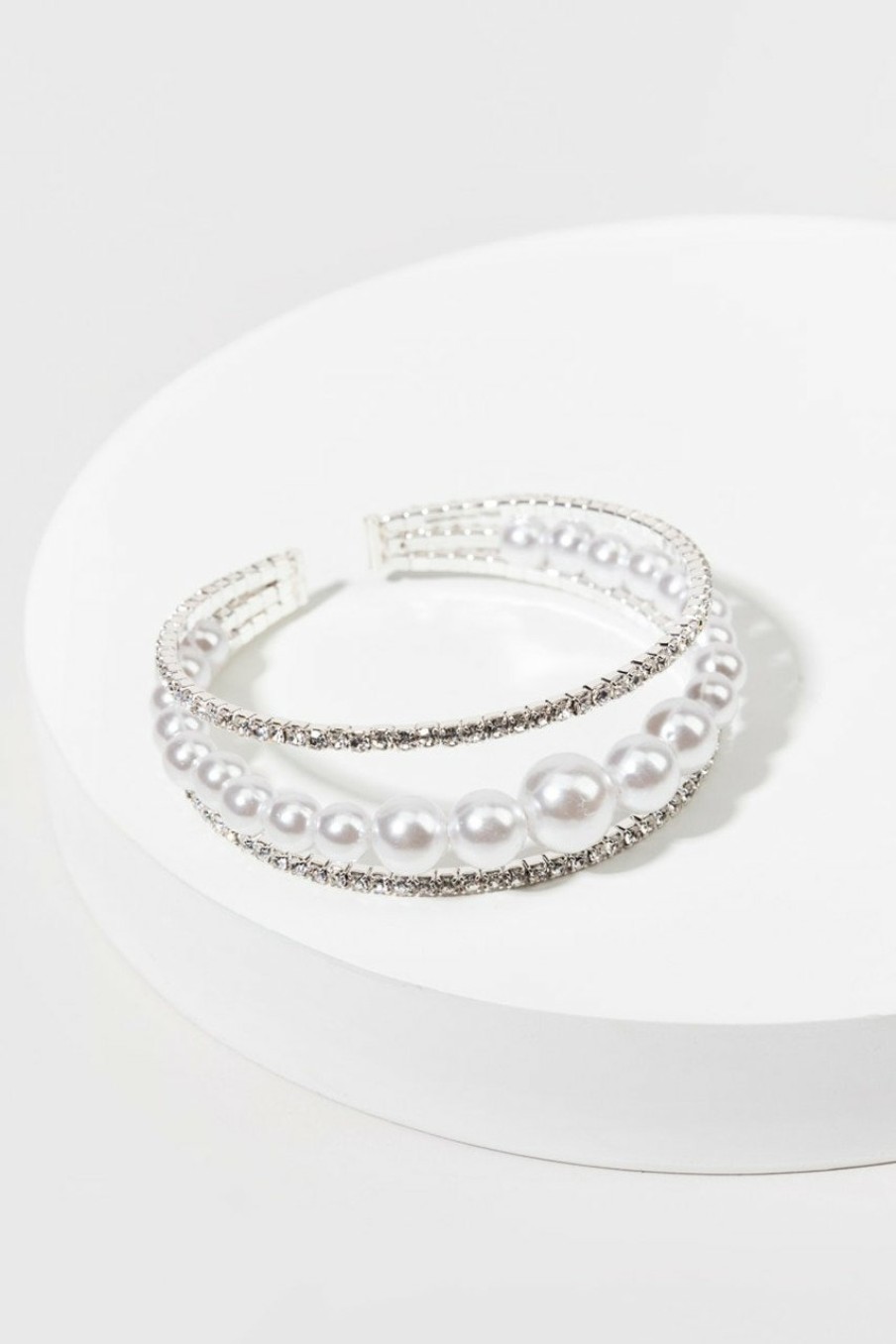 Francesca's Everlee Cupchain Cascading Bracelet Silver Bracelets