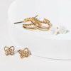 Francesca's Heidi Flower Butterfly Bead Earrings Set White Earrings