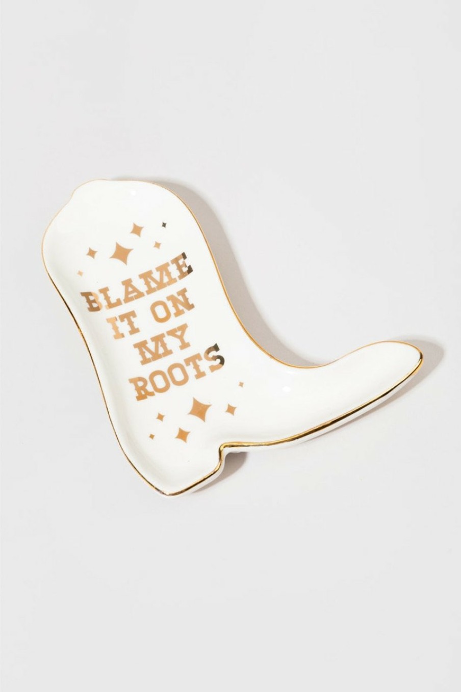 Francesca's Blame It On My Roots Cowboy Boot Tray White Home Decor