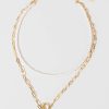 Francesca's Lianne Gold Chain Necklace Pearl Necklaces