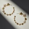 Francesca's Luxe 14K Plated Cz Star Hoop Earrings Gold Earrings