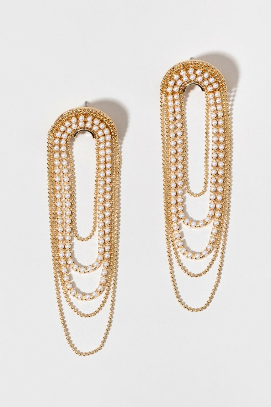 Francesca's Bethany And Bead Arch Drop Earrings Pearl Earrings