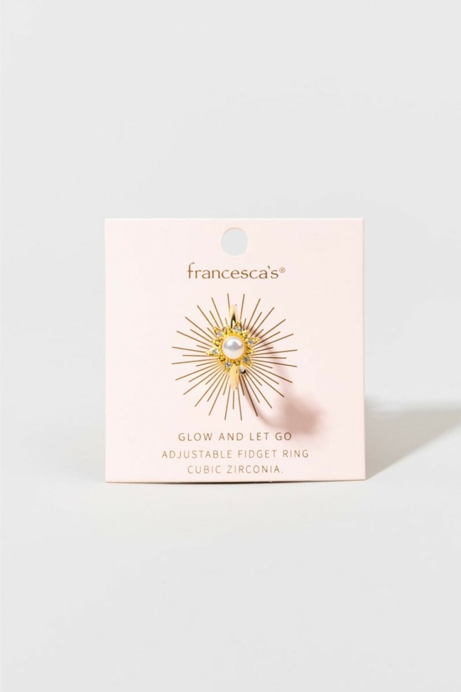 Francesca's Bernadette Pearl Sun Fidget Ring Gold Rings