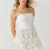 Francesca's Ellen Floral Tulle Dress White Dresses