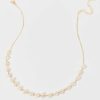 Francesca's Shena Flower Necklace Pearl Necklaces